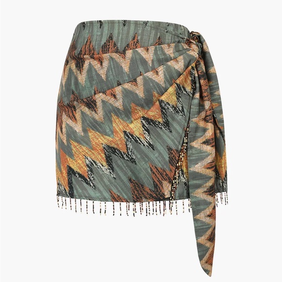 Micas Beaded Mini Skirt (NEW) - Green Mix - Picture 1 of 7